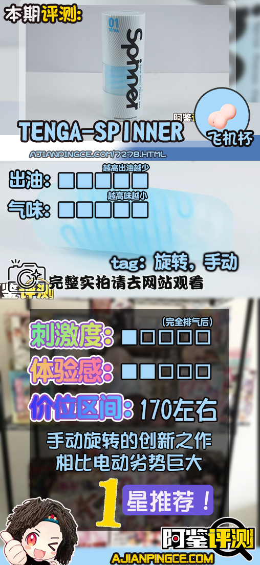 TENGA—SPINNER评测!最简单的旋转复用型飞机杯,昙花一现的特殊玩法!